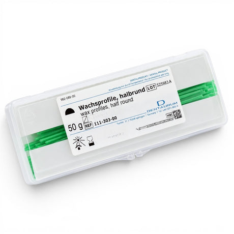  Dentaurum Standard Preformed Half-Round Wax Bars Green 
