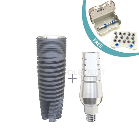  50 Gdt Cfi Cylindrical Implant & Straight Abutment Sets = Get 1 Mini Surgical Kit Special Offer 
