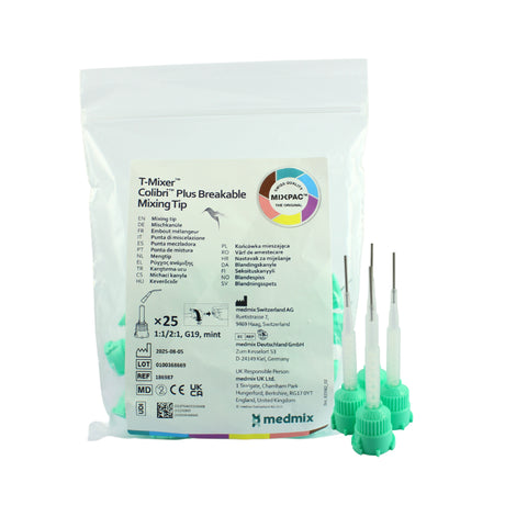  Medmix MIXPAC™ Mint T-Mixer™ Colibri™ Plus Breakable Mixing Tips, 25pcs 