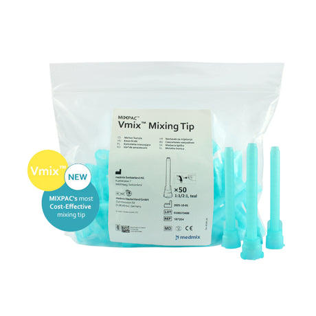  Medmix MIXPAC™ Teal Vmix™ Mixing Tips D Outlet, 50pcs 