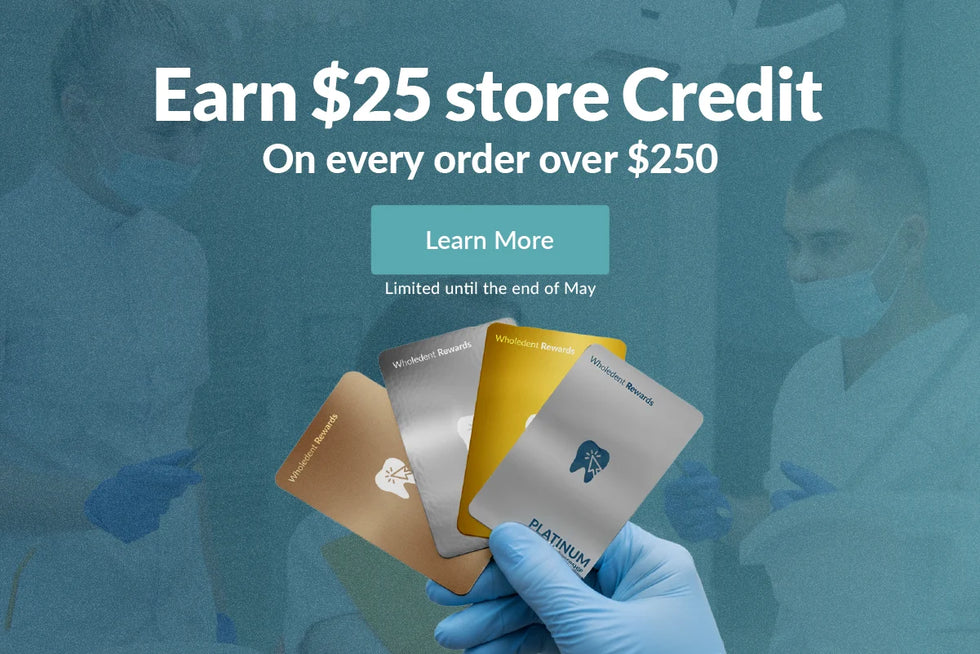  Promotional offer for earning store credit with gold and platinum cards, blurred background of people wearing masks. 