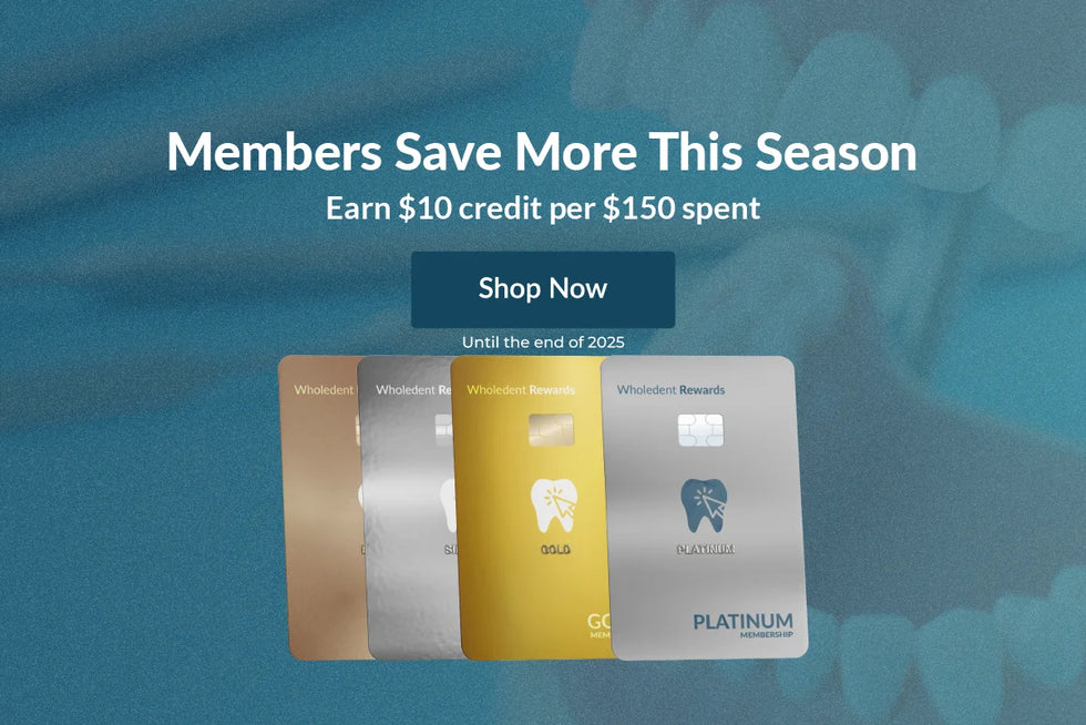  Promotional graphic for dental rewards cards with text about savings and a call to action. 