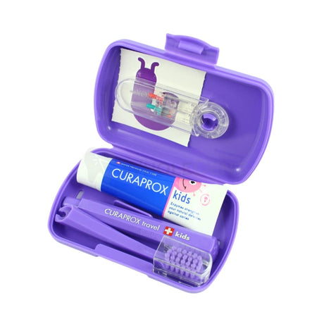  Curaprox Kids Age 6+ Travel Set - Toothbrush Toothpaste and Interdental Brushes - Oral Care 