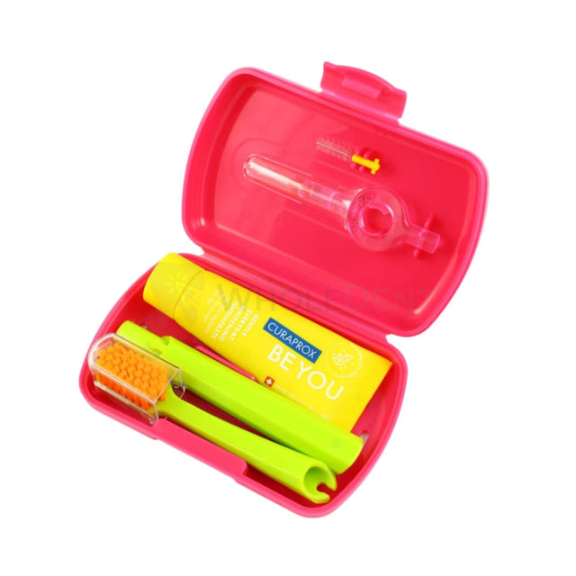 Curaprox Travel Set - Toothbrush Toothpaste and Interdental Brushes - Mouthwash