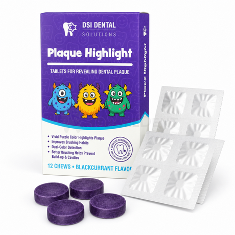  DSI Plaque Highlight 12 Tablets For Plaque Reveling - Plaque Disclosing Tablets 