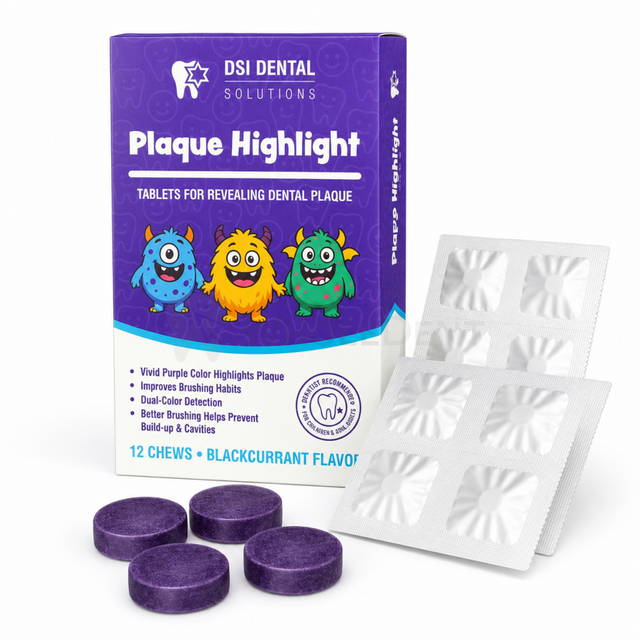 DSI Plaque Highlight 12 Tablets For Plaque Reveling - Plaque Disclosing Tablets
