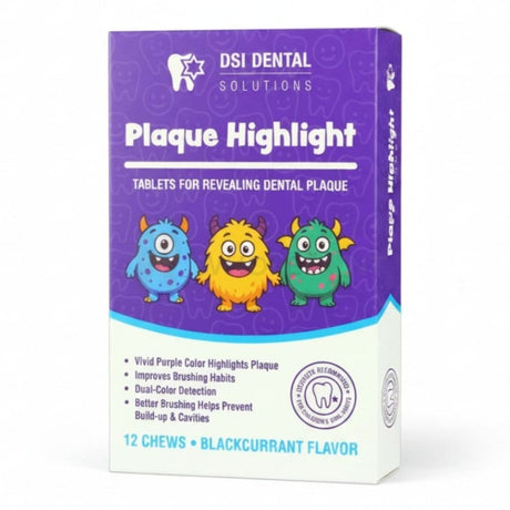  DSI Plaque Highlight 12 Tablets For Plaque Reveling - Plaque Disclosing Tablets 