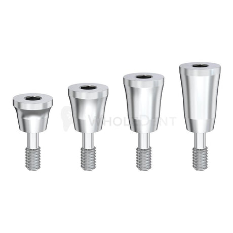 WholeDent NP Conical Click Abutment Kit For Nobel Active Implants – Titanium Grade 5 With Standard Silicone Cap (1mm To 5mm)