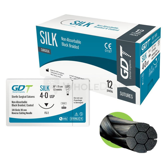 GDT Surgical Braided Silk Suture-Surgical Suture-WholeDent.com