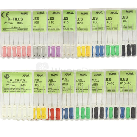  Mani K Files, Root Canal Hand Files 21mm-Hand Files-WholeDent.com 