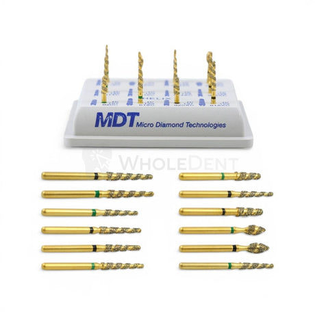  MDT Helix Kit - Gold Spiral Diamond Burs - Diamond Burs Kit 