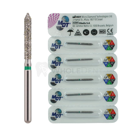  Mdt Short Beveled Cylinder 131 Fg Diamond Burs 