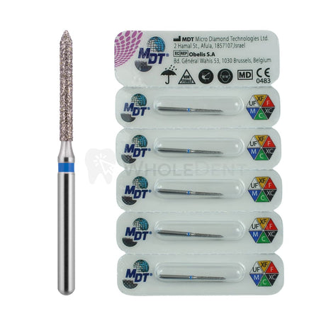  Mdt Short Beveled Cylinder 131 Fg Diamond Burs 