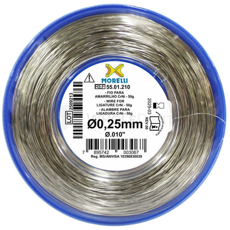  Morelli CrNi Ligature Round Wire Roll 0.25mm /.010"-Orthodontic Wire-WholeDent.com 