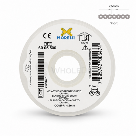  Morelli Elastic Chain Crystal Clear Short Gap 4.5m - Orthodontic Elastic 