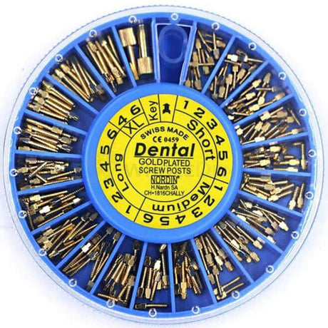 Nordin Dental Gold Plated Screw Posts 120 Pcs