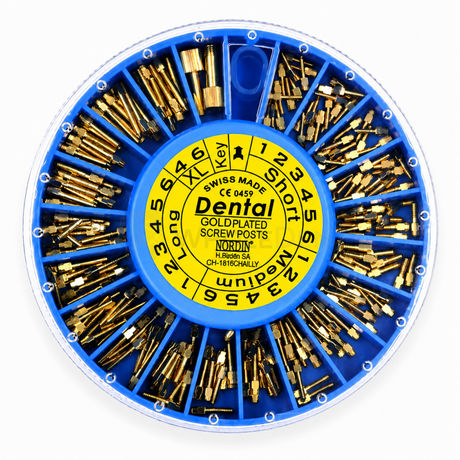 Nordin Dental Gold Plated Screw Posts 120 pcs - Screw Posts 
