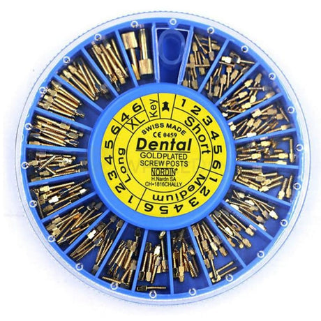 Nordin Dental Gold Plated Screw Posts 240 Pcs