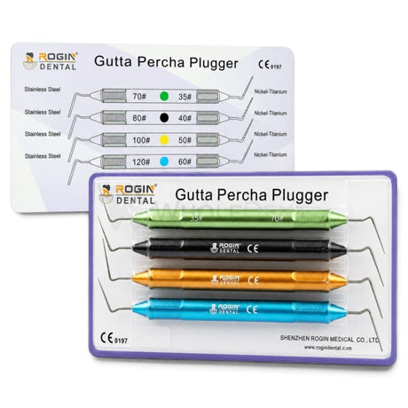  Rogin Dental Gutta Percha Plugger Double Sided - 4pcs - Plugger Condenser 