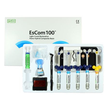  Spident Escom100® Restorative Nanohybrid Composite Resin System Kit Flowable 