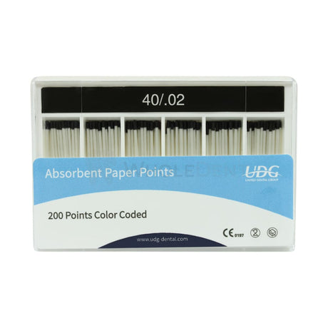  Udg Absorbent Paper Points 2% - 200Pcs Gutta Percha 
